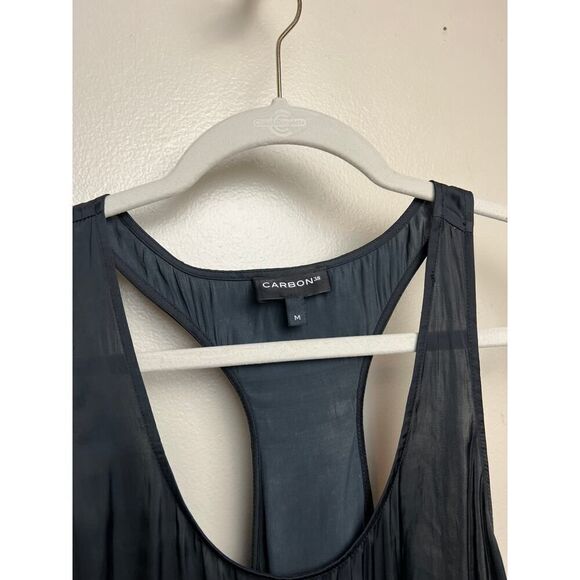 Carbon38 Black Asymmetrical Racerback Tank Sz. M - Picture 3 of 7